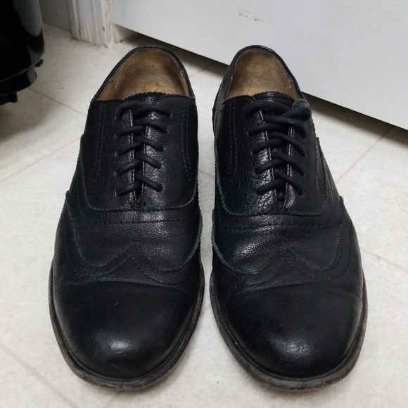 FRYE Black Leather Wingtip Oxford Lace Up Shoes - Picture 2 of 6